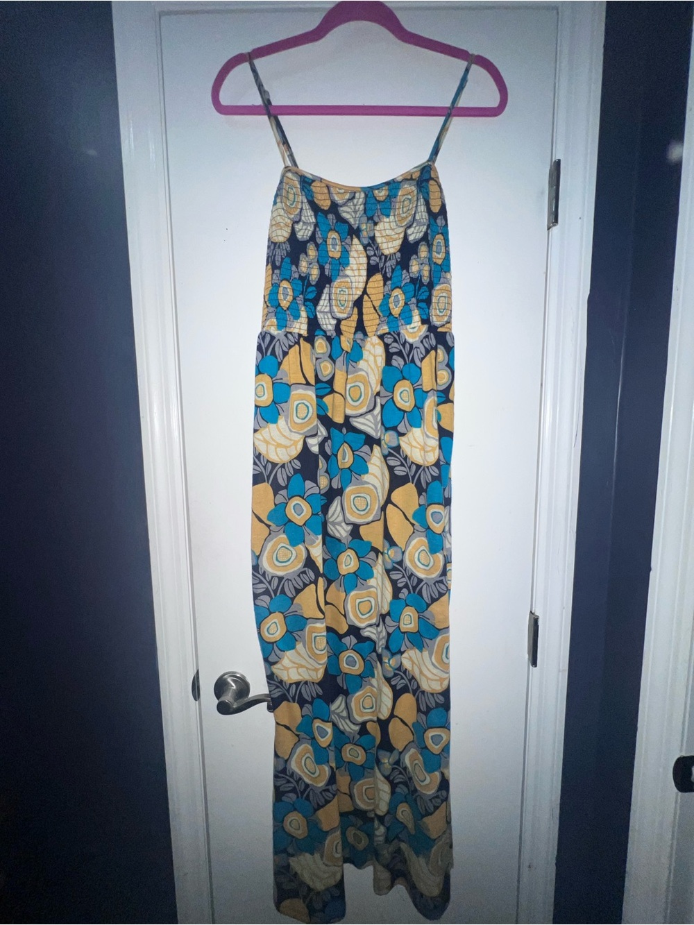 THML Blue and Yellow Floral Maxi Dress
